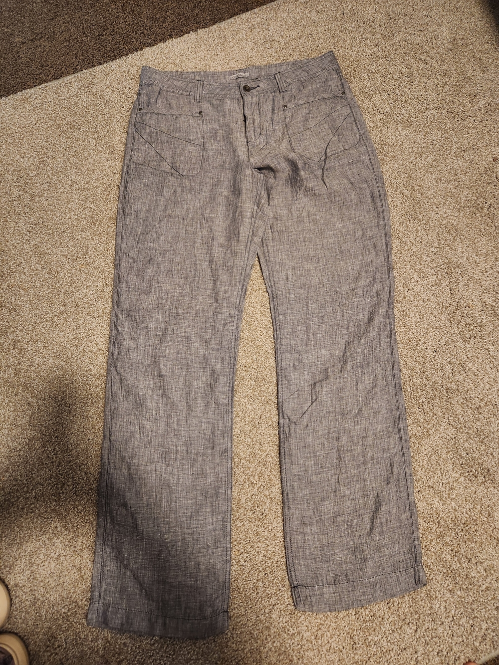 Toad&Co Womens Slate Gray Linen Wide Leg Pants 12